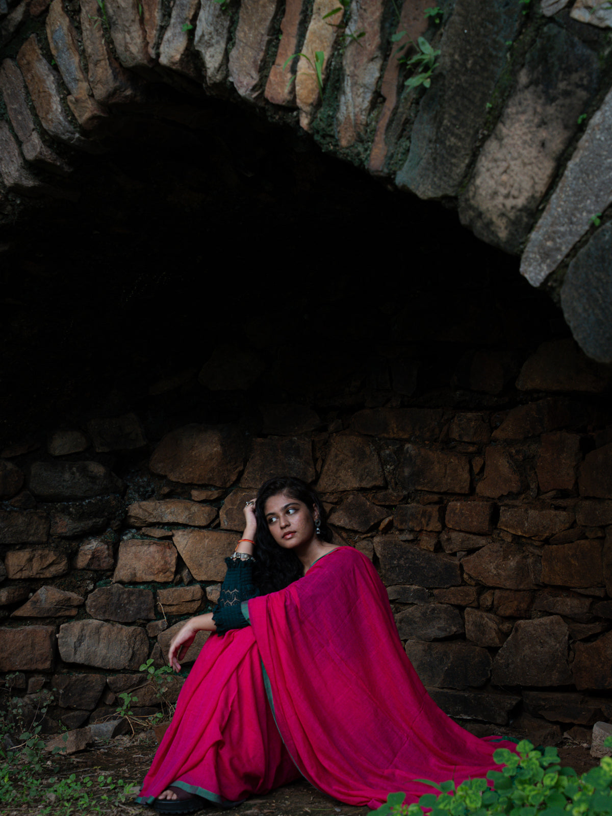 “Gulaabo” Hot Pink Mul Cotton Saree