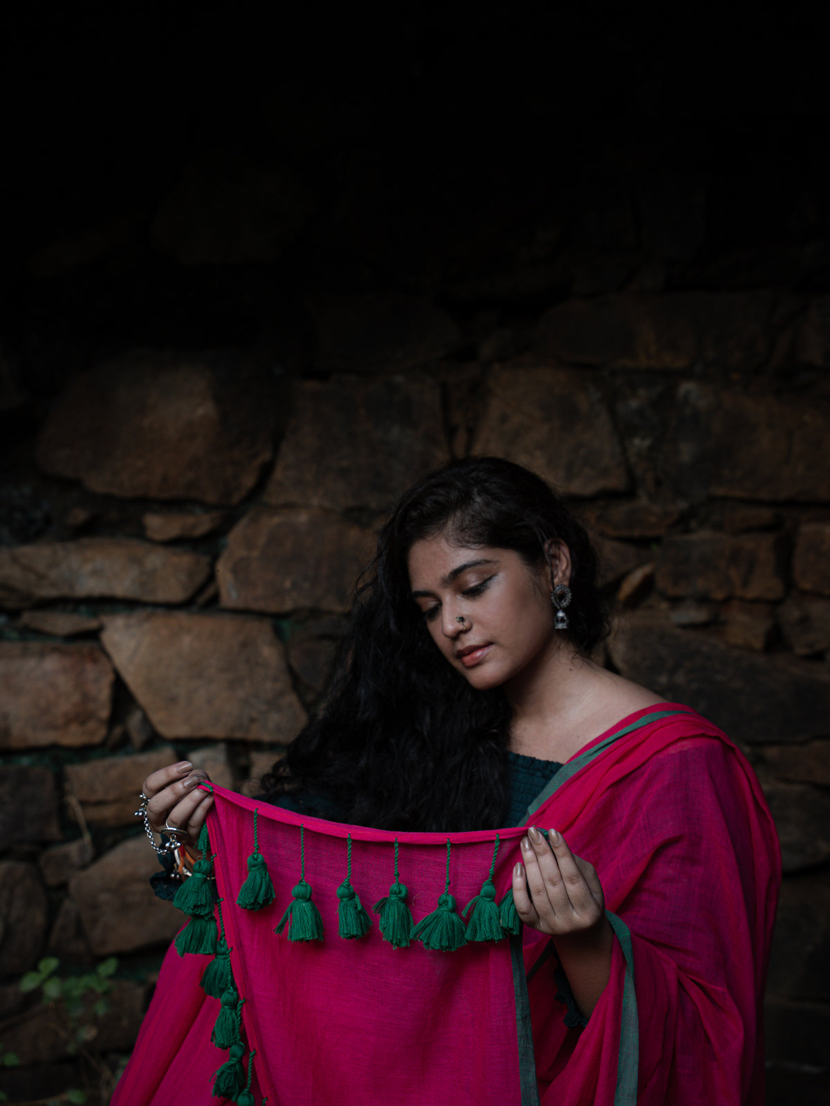 “Gulaabo” Hot Pink Mul Cotton Saree