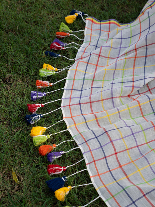 “Titli” Multicolour Checks Mul Cotton Saree
