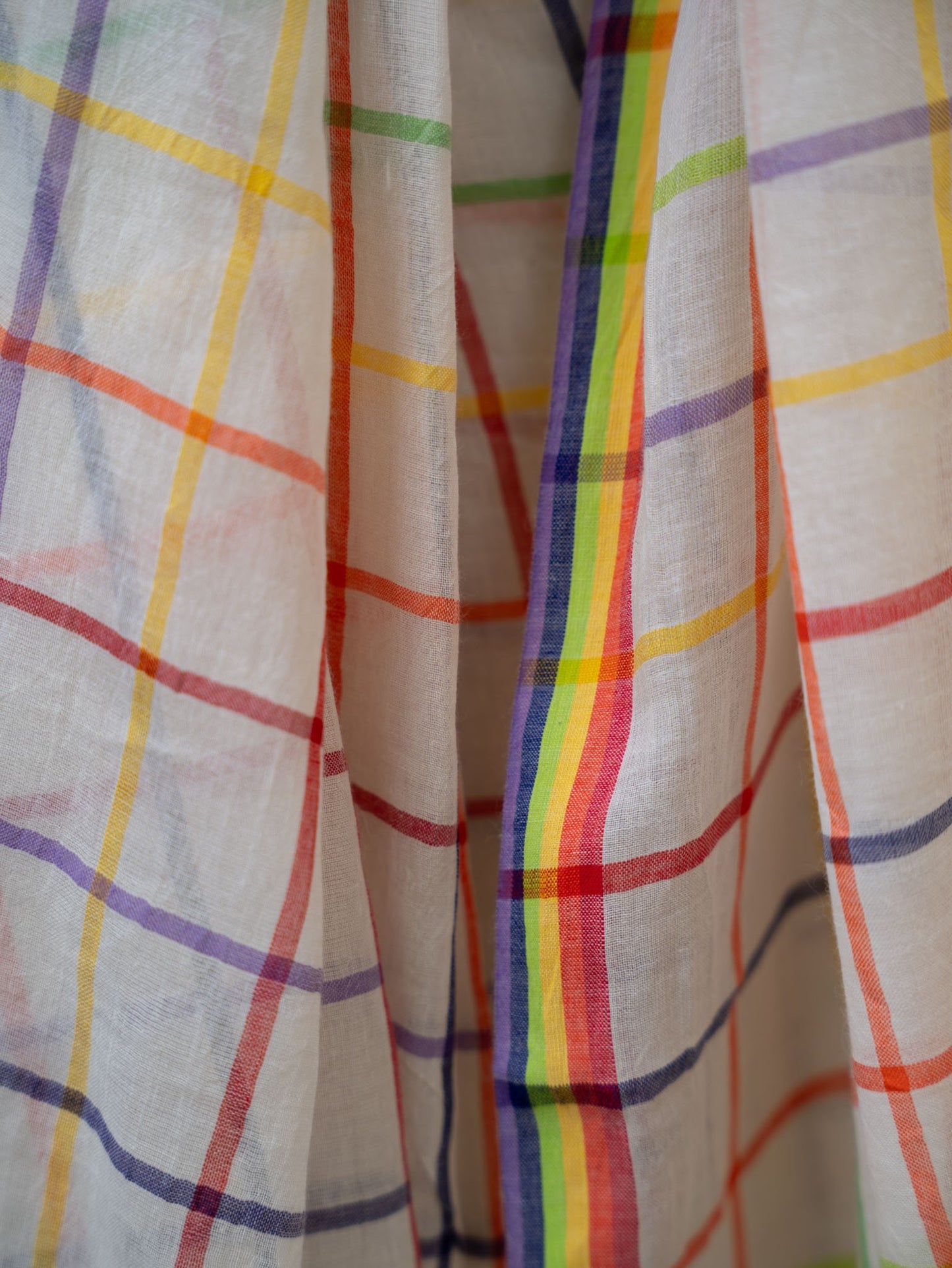 “Titli” Multicolour Checks Mul Cotton Saree
