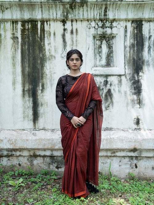 “Maati” Rust Mul Cotton Saree