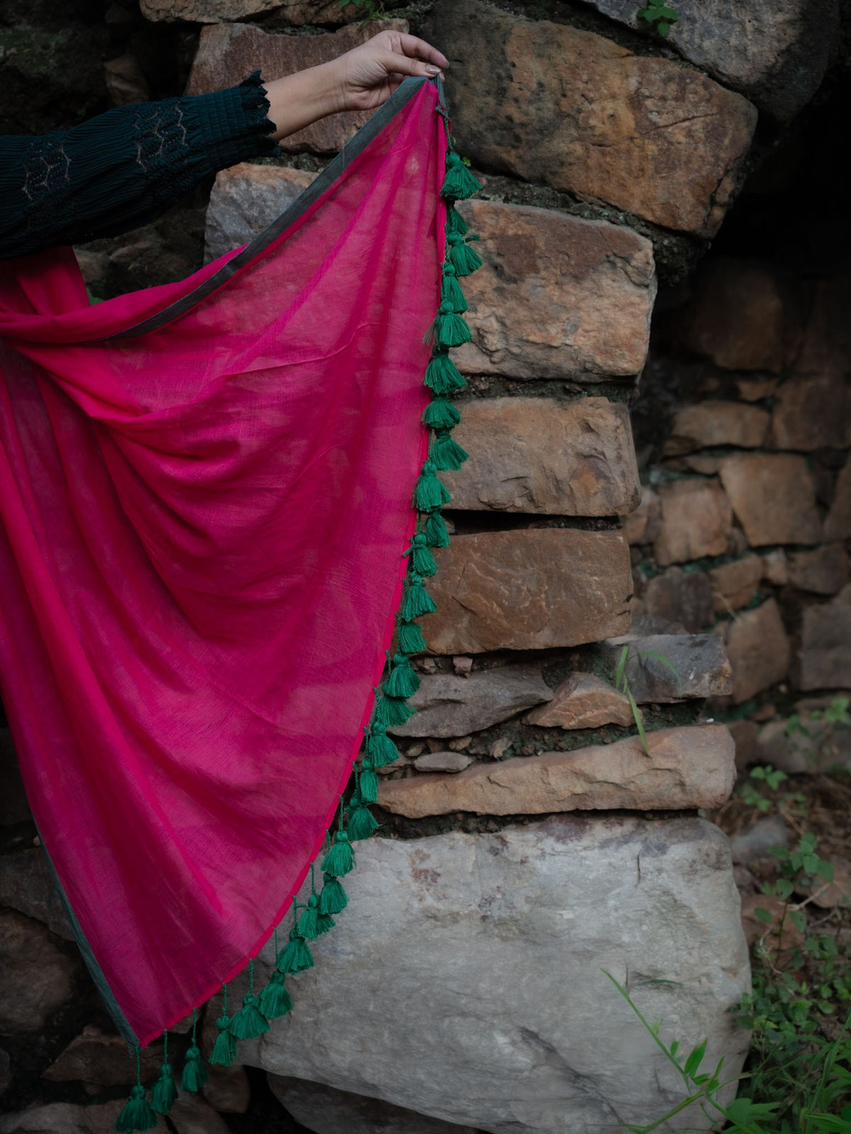 “Gulaabo” Hot Pink Mul Cotton Saree