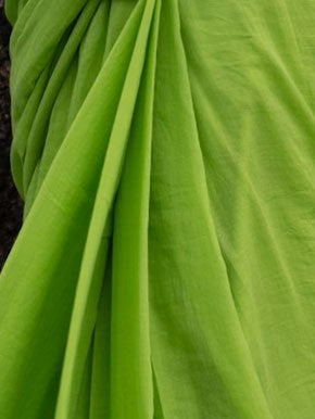 “Kairi” Bright Green Mul Cotton Saree