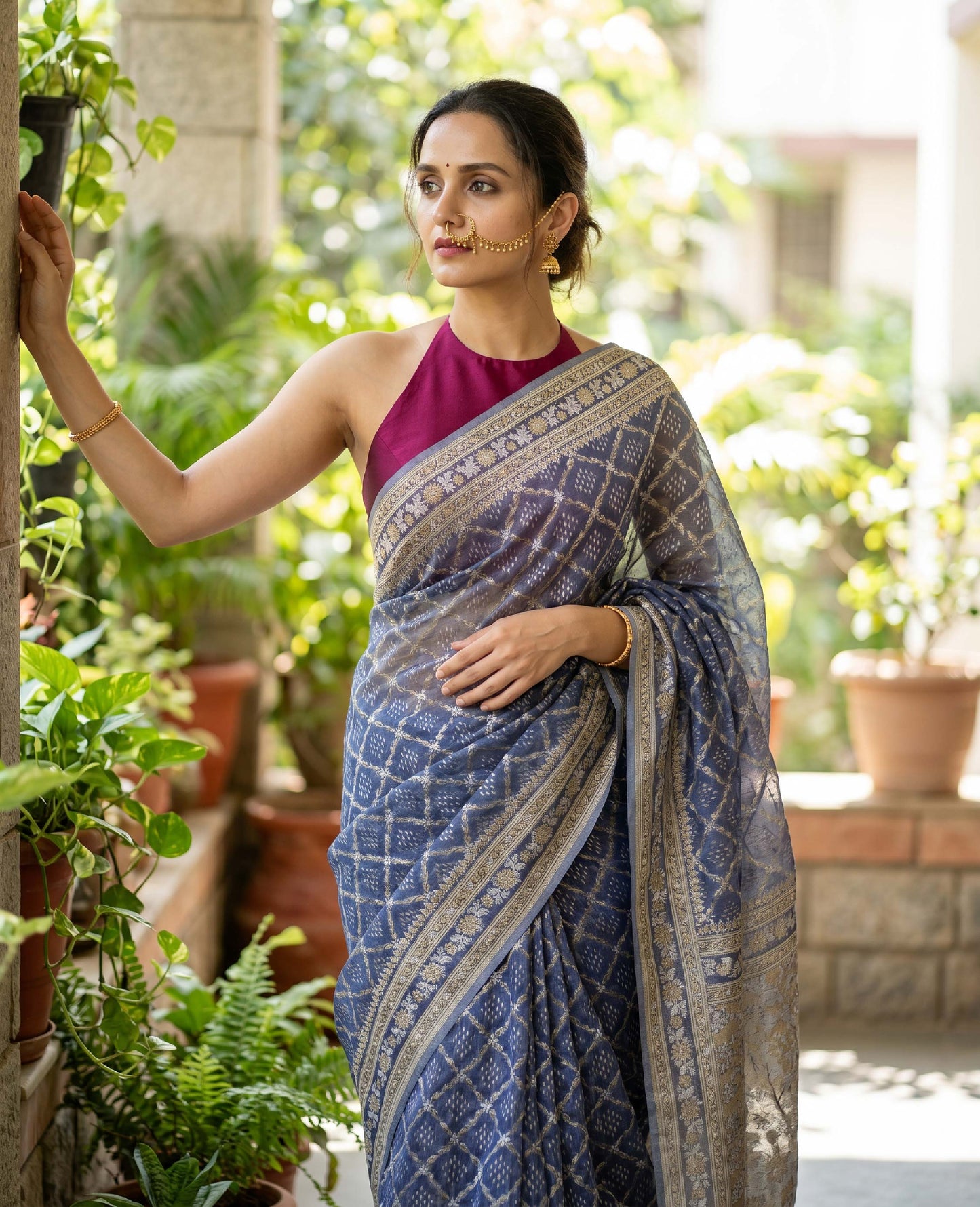 “Reet” Pastel Purple Cotton Banarasi Jamdani Handloom Saree