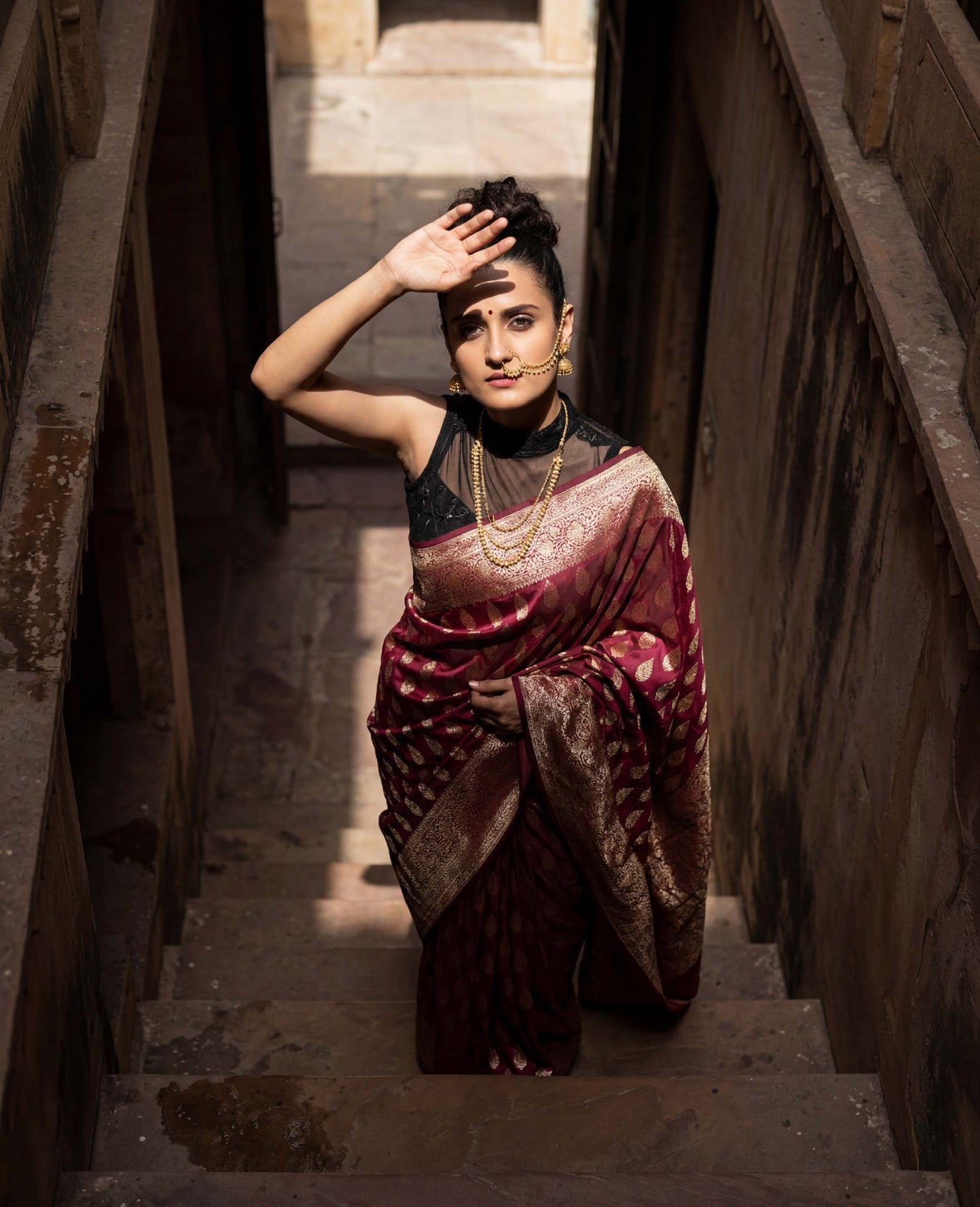 “Gul” Magenta lightweight Soft Drape Katan Silk Banarasi Handloom Saree
